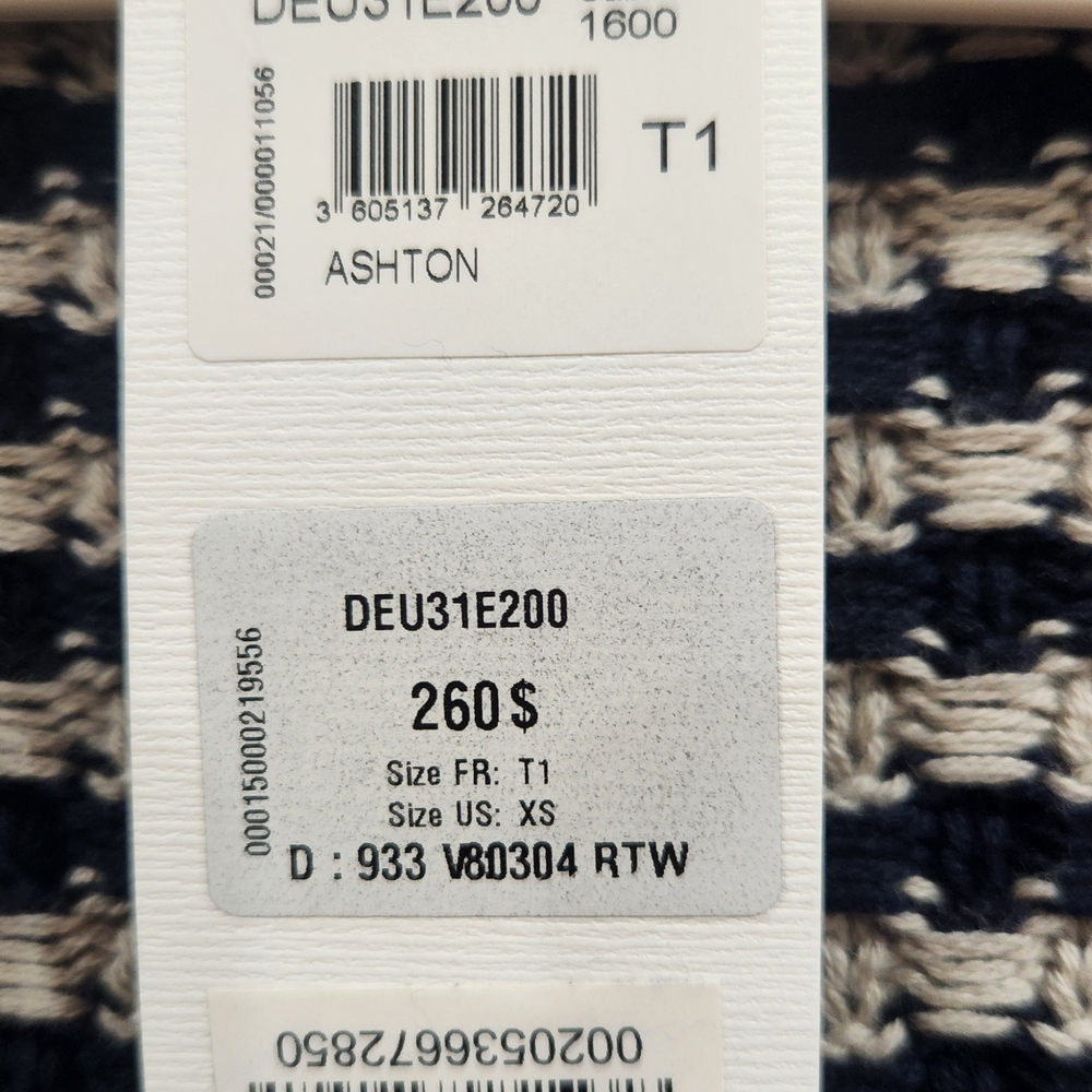 Gerard Darel Navy and White Patterned Cardigan Size 1 - Picture 4 of 15